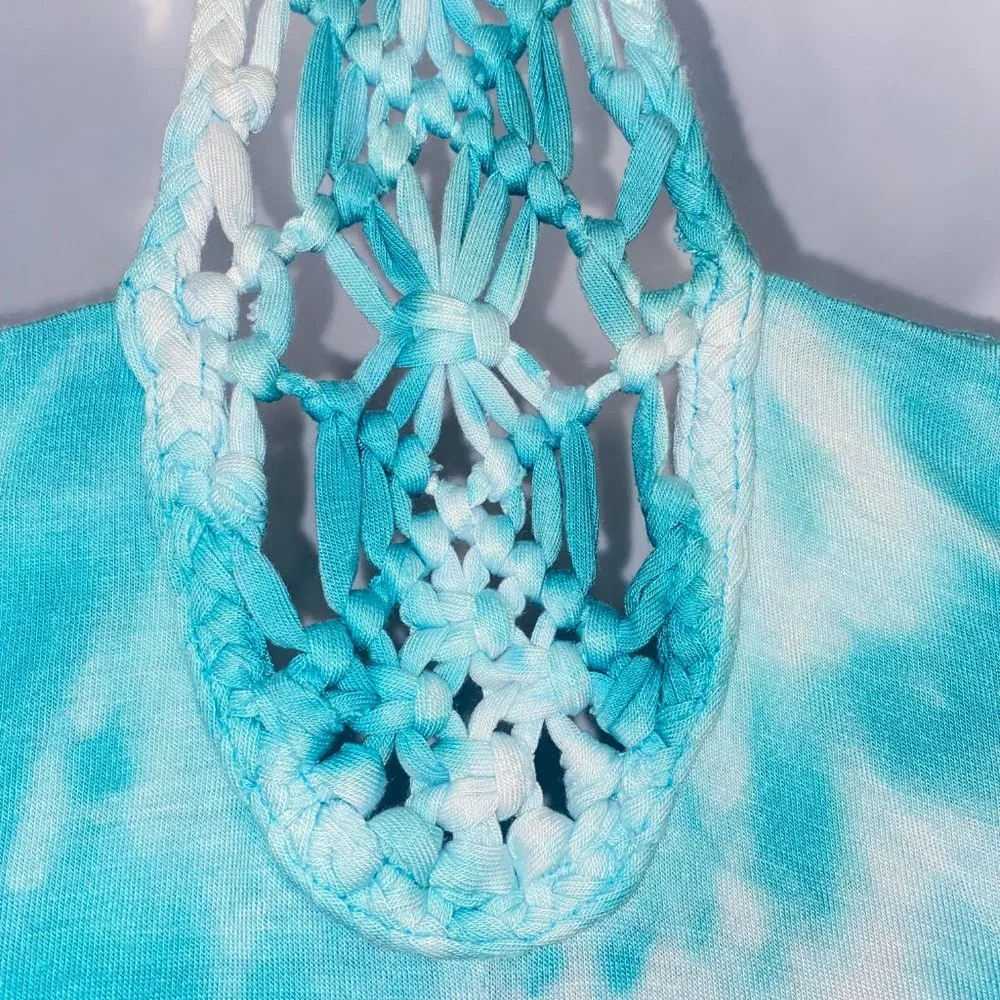 Venus Women's Bodycon Ruched Macrame Back Sleeveless Dress Blue Size S - Picture 10 of 16